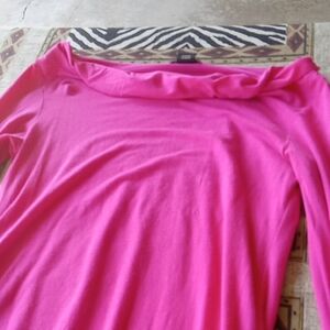 BRIGHT PINK GUESS LONG SLEEVE BLOUSE